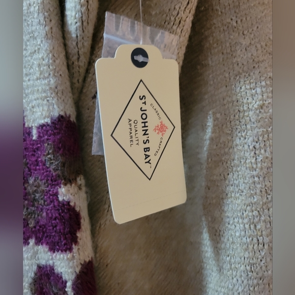 St. John's Bay NWT knit floral turtleneck with button details size XXL - Picture 5 of 6